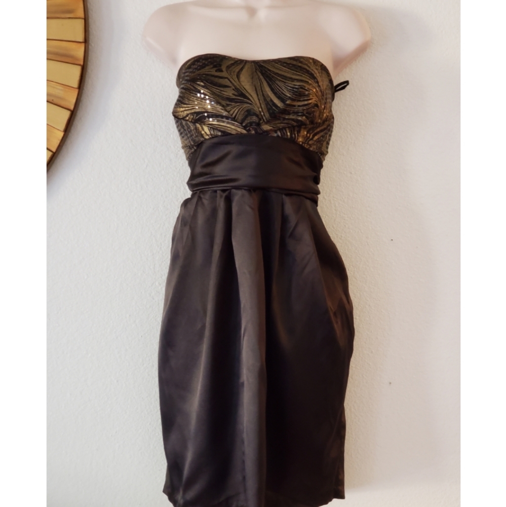 Toto Black and Gold Dress